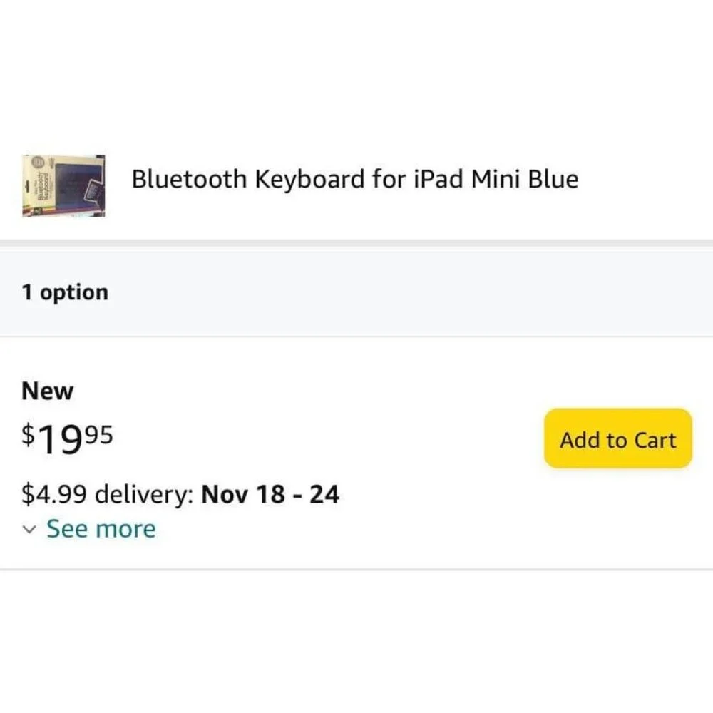 Bluetooth Keyboard for iPad Mini Blue